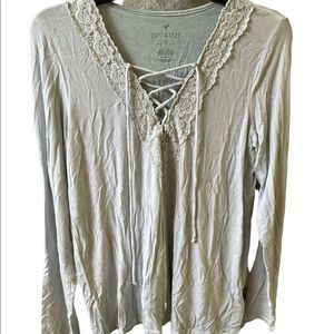 AEO lace trim soft & sexy tee